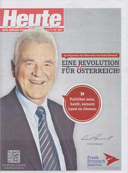 Titelseite Heute: "Eine Revolution für Österreich"